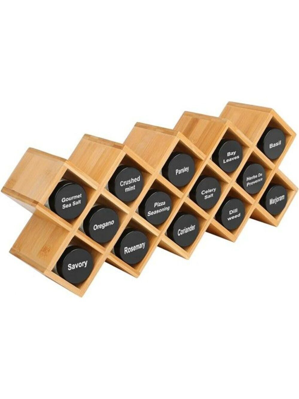 bamboo spice rack organizer 4 tier countertop cabinet pantry shelf storage holde